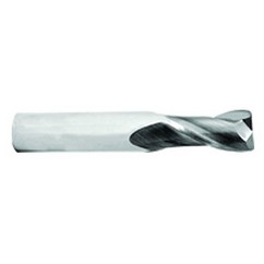 1/2 Dia. x 3 Overall Length 2-Flute .060 C/R Solid Carbide SE End Mill-Round Shank-Center Cut-TiN - Exact Tooling