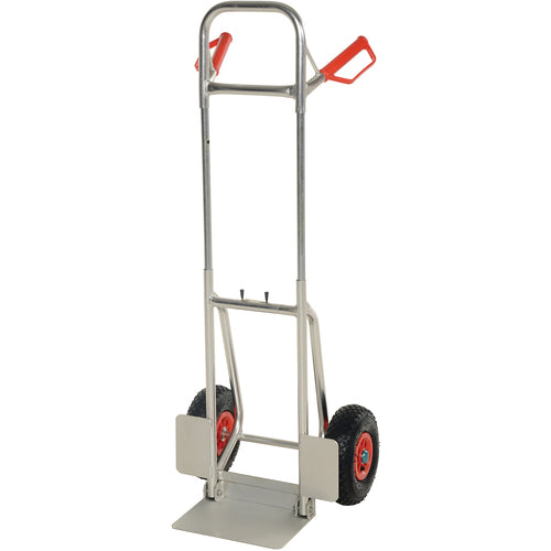 Fold-Down Aluminum Hand Truck-Pneumatic - Exact Tooling