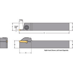 DETGFR12-030C-S09 Right Hand Non-Coolant Toolholder for Turning, Grooving and Partoff - Exact Tooling