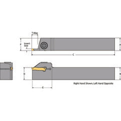 DETGFR85-030D-L20 Right Hand Non-Coolant Toolholder for Turning, Grooving and Partoff - Exact Tooling