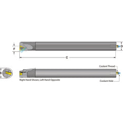 .500 Shank Coolant Thru Boring Bar- for 11IR A60 Style Inserts - Exact Tooling