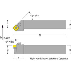 MSSNR16-4D - RH 1 x 1 Turning Tool Holder - Exact Tooling