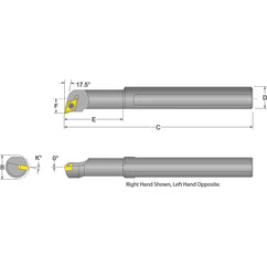 S08M-SDQCR-2 Right Hand 1/2 Shank Indexable Boring Bar - Exact Tooling