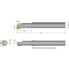 S12S-STFPR-3 Right Hand 3/4 Shank Indexable Boring Bar - Exact Tooling