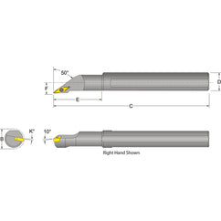 S16T-SVMCR-3 Right Hand 1" Shank Indexable Boring Bar - Exact Tooling