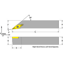SVJCL08-2A  1/2 x 1/2" LH Toolholder - Exact Tooling