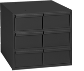 11-5/8" Deep - Steel - 6 Drawers (vertical) - for small part storage - Gray - Exact Tooling