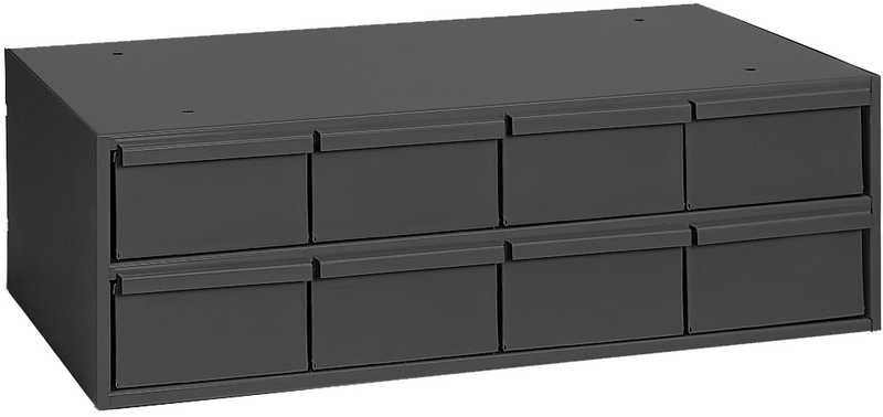 11-5/8" Deep - Steel - 8 Drawer Cabinet - for small part storage - Gray - Exact Tooling