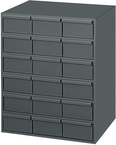 11-5/8" Deep - Steel - 18 Drawers (vertical) - for small part storage - Gray - Exact Tooling