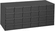 17-1/4" Deep - Steel - 24 Drawer Cabinet - for small part storage - Gray - Exact Tooling