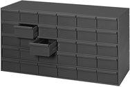17-1/4" Deep - Steel - 30 Drawer Cabinet - for small part storage - Gray - Exact Tooling