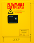 4 Gallon - All Welded - FM Approved - Flammable Safety Cabinet - Manual Doors - 1 Shelf - Safety Yellow - Exact Tooling