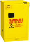 12 Gallon - All Welded - FM Approved - Flammable Safety Cabinet - Self-closing Doors - 1 Shelf - Safety Yellow - Exact Tooling
