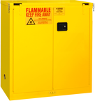 30 Gallon - All welded - FM Approved - Flammable Safety Cabinet - Self-closing Doors - 1 Shelf - Safety Yellow - Exact Tooling