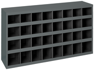 9" Deep Bin - Steel - Cabinet - 32 opening bin - for small part storage - Gray - Exact Tooling