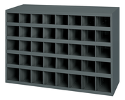9" Deep Bin - Steel - 40 opening bin - for small part storage - Gray - Exact Tooling