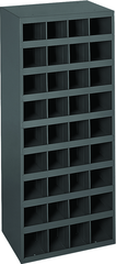 12" Deep Bin - Steel - Cabinet - 36 opening bin - for small part storage - Gray - Exact Tooling