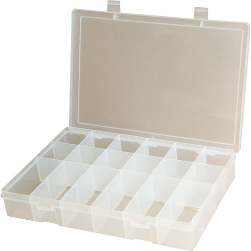 18 COMPARTMENT BOX CLEAR - Exact Tooling