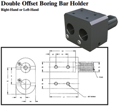 VDI Double Offset Boring Bar Holder (Left Hand) - Part #: CNC86 92.3025 - Exact Tooling