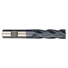 1 Dia. x 5 Overall Length 4-Flute Square End Solid Carbide SE End Mill-Round Shank-Center Cut-AlTiN - Exact Tooling