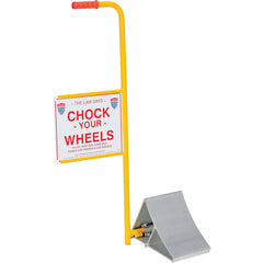 Aluminum Wheel Chock With Handle & Sign - Exact Tooling