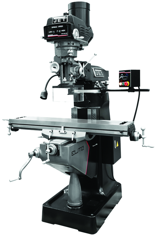 9 x 49" Table Variable Speed Mill With 3-Axis ACU-RITE 200S (Knee) DRO and Servo X-Axis Powerfeed - Exact Tooling