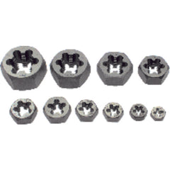 10 Pc.1/4 thru 1″ Hex Rethreading Die Set - Exact Tooling