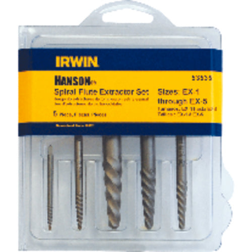 5 Pieces - Spiral Flute Screw Extractor Set - Exact Tooling