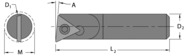 .563" Min - .500" SH - 8" OAL - Carbide Shank Boring Bar - Exact Tooling