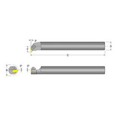 S16T-NEL-3 1"' SH; 12" OAL; LH- DorNotch Indexable Threading Boring Bar - Exact Tooling