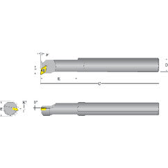 S12S-SDUCR-3 Right Hand 3/4 Shank Indexable Boring Bar - Exact Tooling