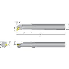 S12S-SDUCR-3 Right Hand 3/4 Shank Indexable Boring Bar - Exact Tooling