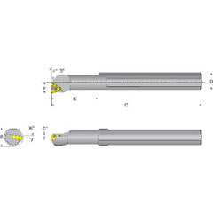 S12S-STUCR-3 Right Hand 3/4 Shank Indexable Boring Bar - Exact Tooling