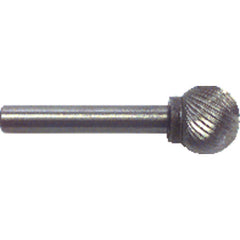 1/2 × 1/4″ SH Ball End Shape - HSS - Burr - Exact Tooling