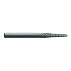 1/8 × 9/16 × 1/8″ SH Cone Shape - HSS - Burr - Exact Tooling