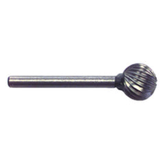 3/8 × 1/8″ SH Ball End Shape - HSS - Burr - Exact Tooling