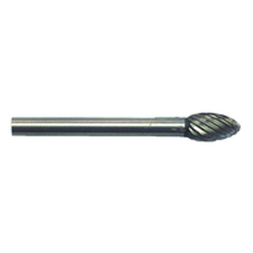3/16 × 3/8 × 1/8″ SH Oval Shape - HSS - Burr - Exact Tooling