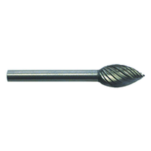 1/4 × 1/2 × 1/8″ SH Pointed Oval Shape - HSS - Burr - Exact Tooling