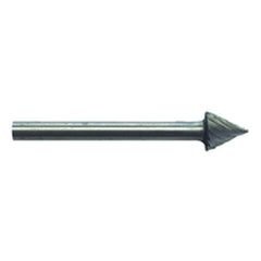 1/4 × 1/4 × 1/8″ SH Cone Shape - HSS - Burr - Exact Tooling