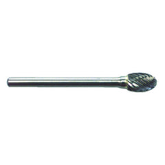 R19 1/4 × 3/8 × 1/8″ SH - Sgl Cut Oval Shape - CBD - Burr - Exact Tooling