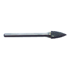 R21 1/4 × 1/2 × 1/8″ SH - Sgl Cut Tapered Pt End - CBD - Burr - Exact Tooling