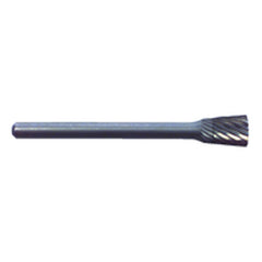R23 1/4 × 1/4 × 1/8″ SH - Sgl Cut Invert Cone - CBD - Burr - Exact Tooling