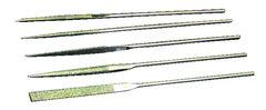 5 Pc. 2-3/4" Diamond Length - 5-1/2" OAL - 100 Grit - Diamond Needle File Set - Exact Tooling