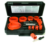 9 Pc. Bi-Metal Electricians and Plumbers Hole Saw Kit - Exact Tooling