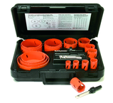 21 Pc. Bi-Metal Utility Hole Saw Kit - Exact Tooling