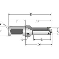 21030S-40FM Flanged T-A® Spade Blade Holder - Straight Flute- Series 4 - Exact Tooling
