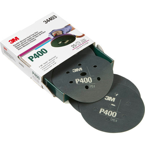 3M Hookit Flexible Abrasive Disc 270J 34402 6″ 7H Dust Free P320 - Exact Tooling