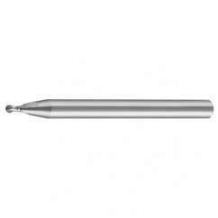 1.5mm Dia. - 38mm OAL - AlTiN-CBD - 30°-Center Cut-Mini Ball Nose HP EM - 2 FL - Exact Tooling