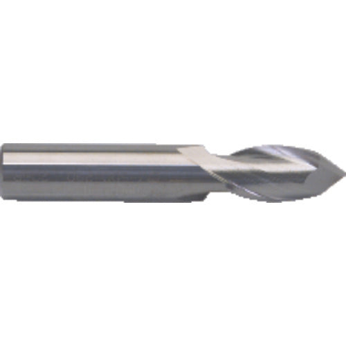 ‎DMM-030-490 3mm Dia. 38mm OAL 90 Degree 4 Flute Solid Carbide Drill Mill - Uncoated - Exact Tooling