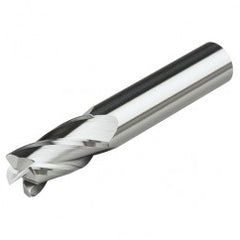 3/8 Dia. x 2-1/2 Overall Length 2-Flute .010 C/R Solid Carbide SE End Mill-Round Shank-Center Cut-AlTiN - Exact Tooling